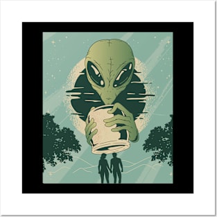 Human Abduction Alien Extraterrestrial Design Posters and Art